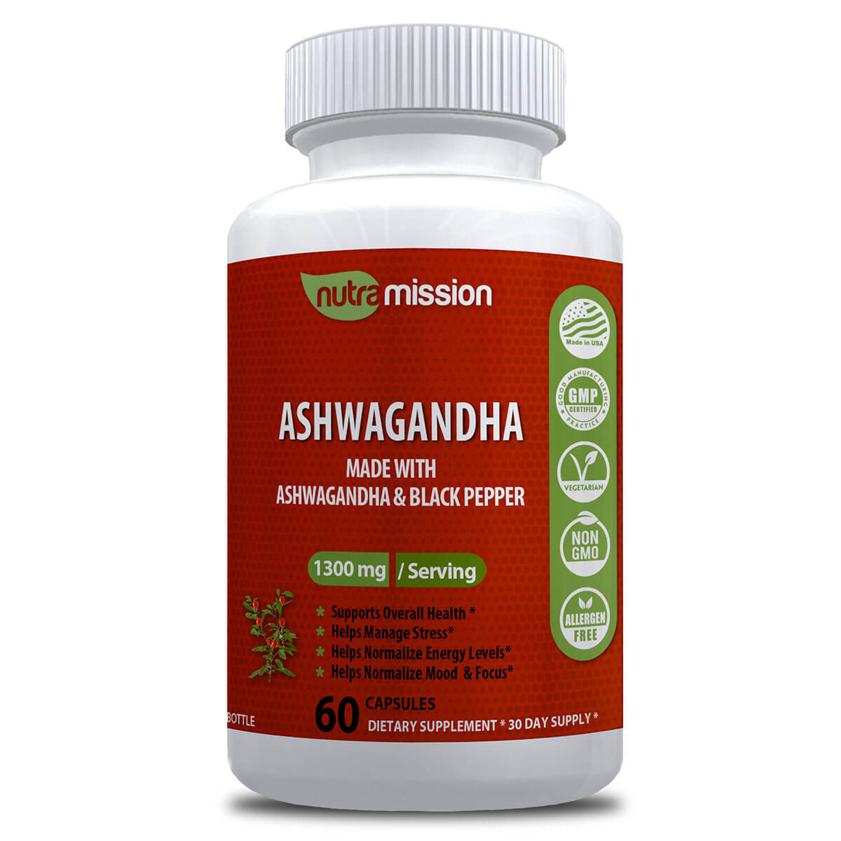 ASHWAGANDHA WITH BLACK PEPPER 1300 MG - Image 2